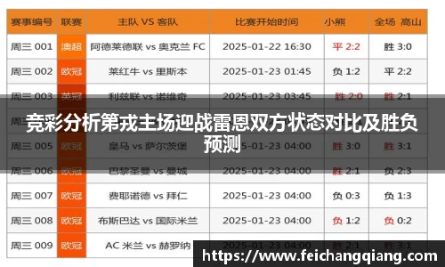 竞彩分析第戎主场迎战雷恩双方状态对比及胜负预测
